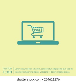 notebook with symbol shopping cart