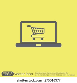 notebook with symbol shopping cart