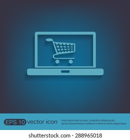 notebook with symbol shopping cart
