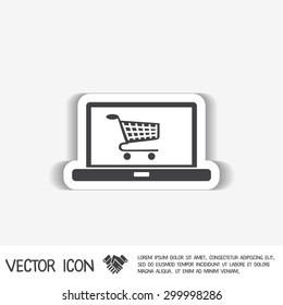 notebook with symbol shopping cart