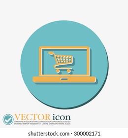 notebook with symbol shopping cart