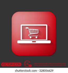 notebook with symbol shopping cart