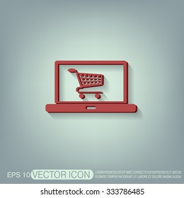 notebook with symbol shopping cart