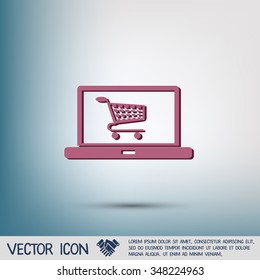 notebook with symbol shopping cart