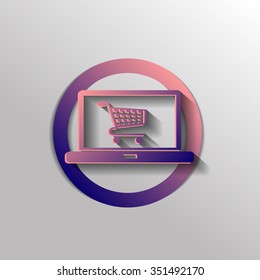 notebook with symbol shopping cart