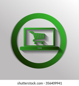 notebook with symbol shopping cart