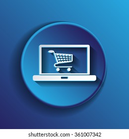notebook with symbol shopping cart
