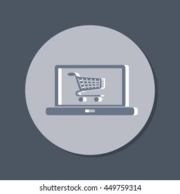 notebook with symbol shopping cart