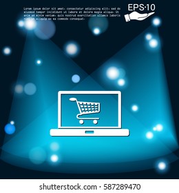 notebook with symbol shopping cart