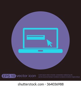 notebook with symbol web arrow