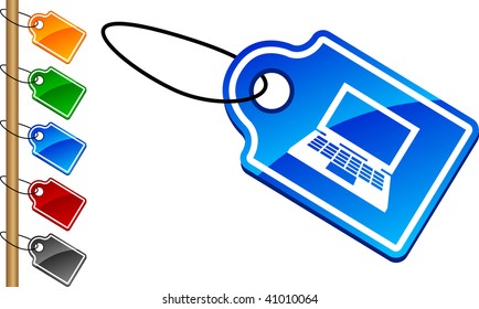 Notebook  tag set. Vector illustration.