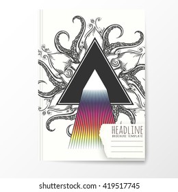 Notebook template with abstract triangle cover.