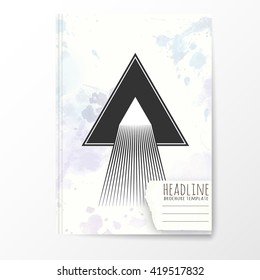 Notebook template with abstract triangle cover.