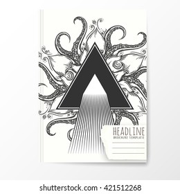 Notebook template with abstract triangle cover.