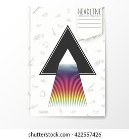 Notebook template with abstract triangle cover.