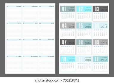 Notebook template, Month year, vector