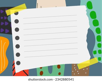 Notebook template with tear paper