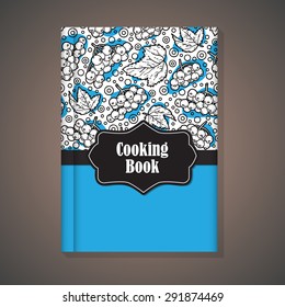 Notebook Template. Vector Example Of Using Hand Drawn Food Pattern For Cover Of Cooking Book