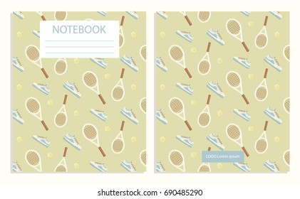 Notebook with tennis sport pattern