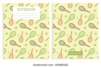 Notebook with tennis sport pattern