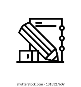 Notebook, Textbook Icon Logo Illustration Vector Isolated. Back to School and Science Icon Set. Editable Stroke and Pixel Perfect.