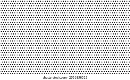 Notebook texture: Black paper with a seamless white polka dot mesh pattern, ideal for note backgrounds. Vector illustration.