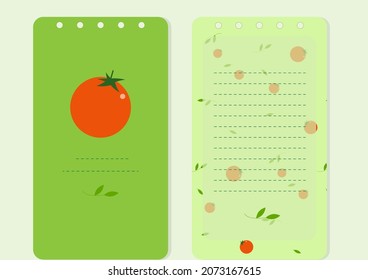Portátil. Tomates. Jardín. Granjero. Vector.