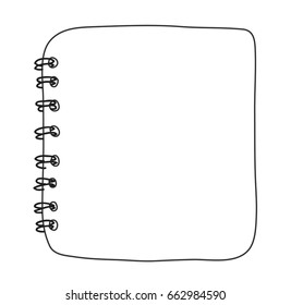 notebook  top view hand drawn line art vector art illustration