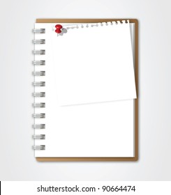 Notebook with Torn Paper Vector