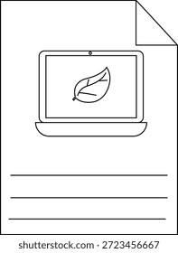 Um notebook com uma página virada apresenta um notebook exibindo uma folha Abaixo das linhas
