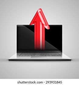 Notebook, uploading content, vector