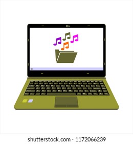 notebook in use copying music file