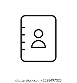 Cuaderno con el icono del usuario en fondo transparente
