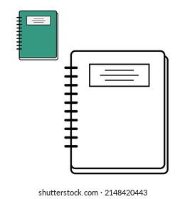 Notebook vector cartoon illustration design. Suitable for coloring book