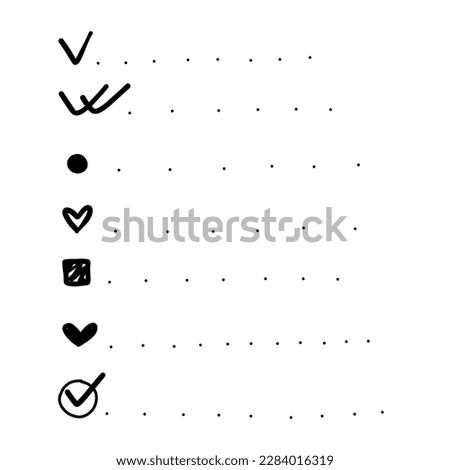 Notebook vector checklist planner bullet point vector hand drawn scribble sketch schedule task work study planner.