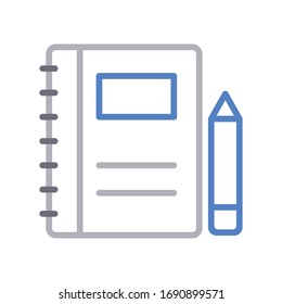 notebook vector color line icon 