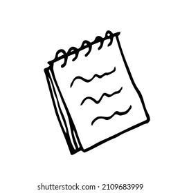 Notebook vector doodle icon. Sketchy hand drawn illustration
