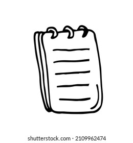 Notebook vector in doodle style. Buisness, school concept
