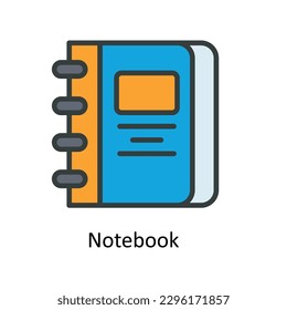 Iconos de contorno de relleno de vectores para portátiles Material gráfico simple