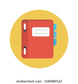 notebook vector flat color icon 