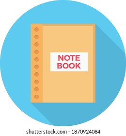 notebook vector flat colour icon