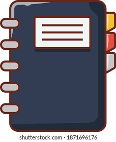 notebook vector flat colour icon