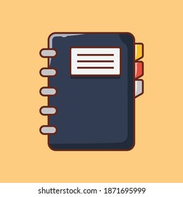 notebook vector flat colour line icon