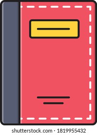 notebook vector flat line icon 