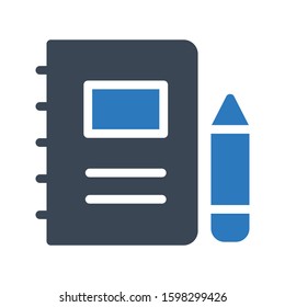 notebook vector glyph color icon 