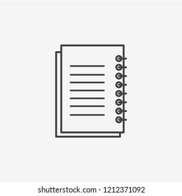 Notebook vector icon. Best modern flat pictogram illustration sign for web and mobile apps design