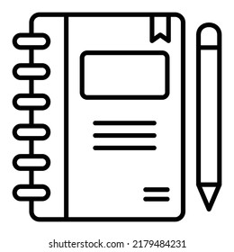 Notebook vector icon. Can be used for printing, mobile and web applications.