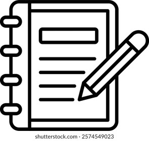 Notebook vector icon. Can be used for printing, mobile and web applications.