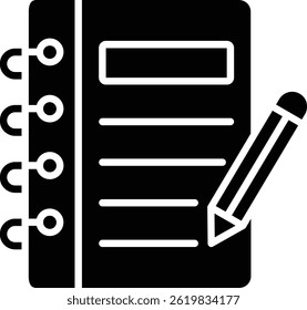 Notebook vector icon. Can be used for printing, mobile and web applications.