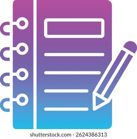 Notebook vector icon. Can be used for printing, mobile and web applications.